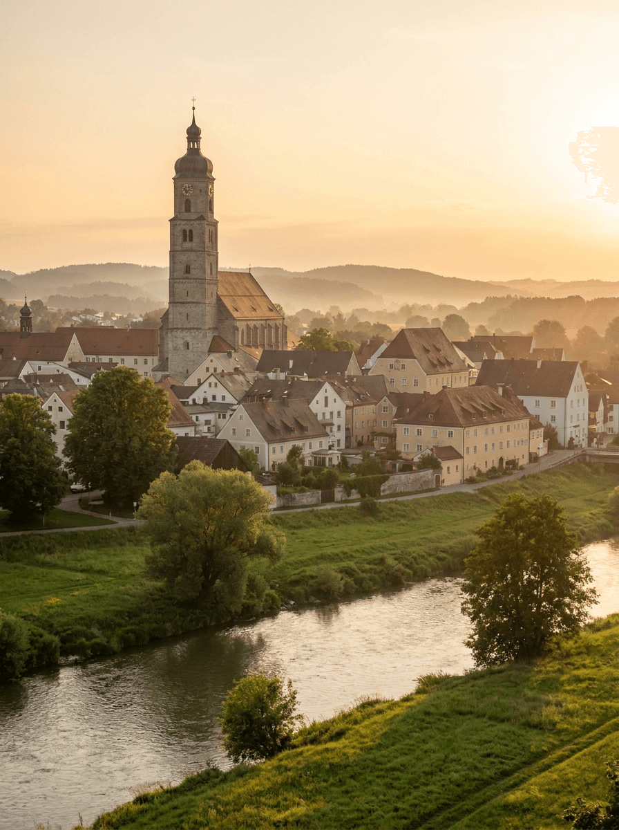 Moosburg an der Isar mit dem Turm des Kastulusmünsters