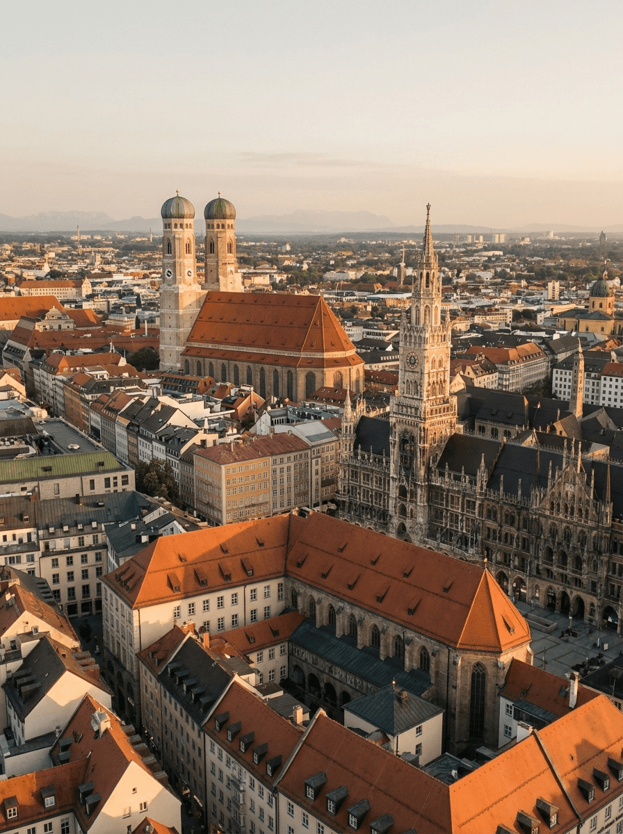 Blick über die Münchner Altstadt mit Frauenkirche